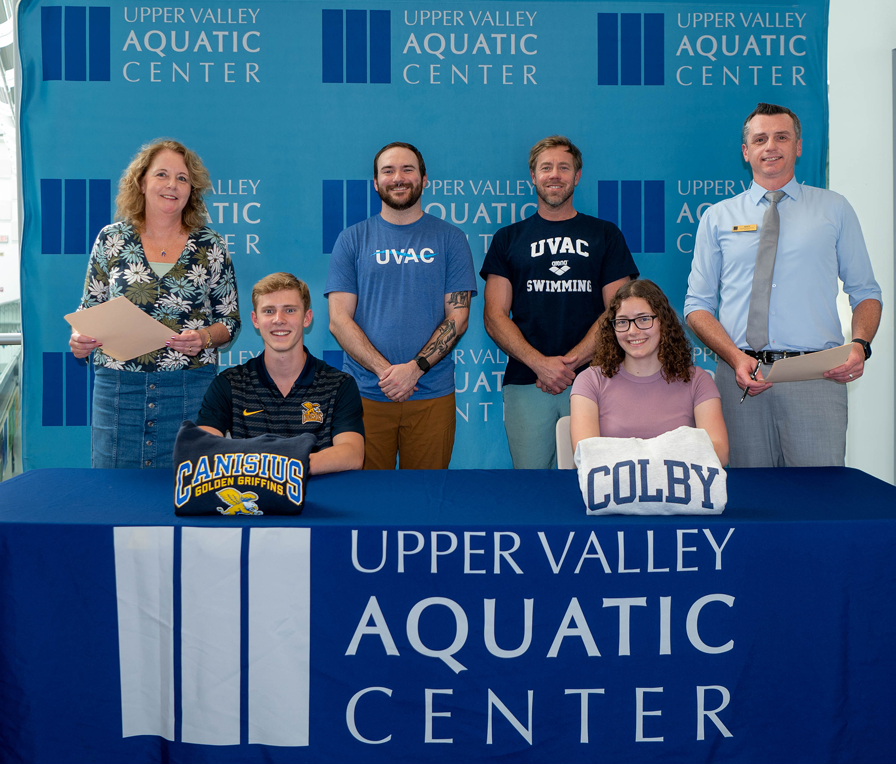 Associate Executive Director Jennifer Baxter, Hugh Hawkins, UVAC Head Coach Ian Quinn, Assistant Head Coach Pat Foley, Iris Freeman, Associate Executive Director Matt Young.