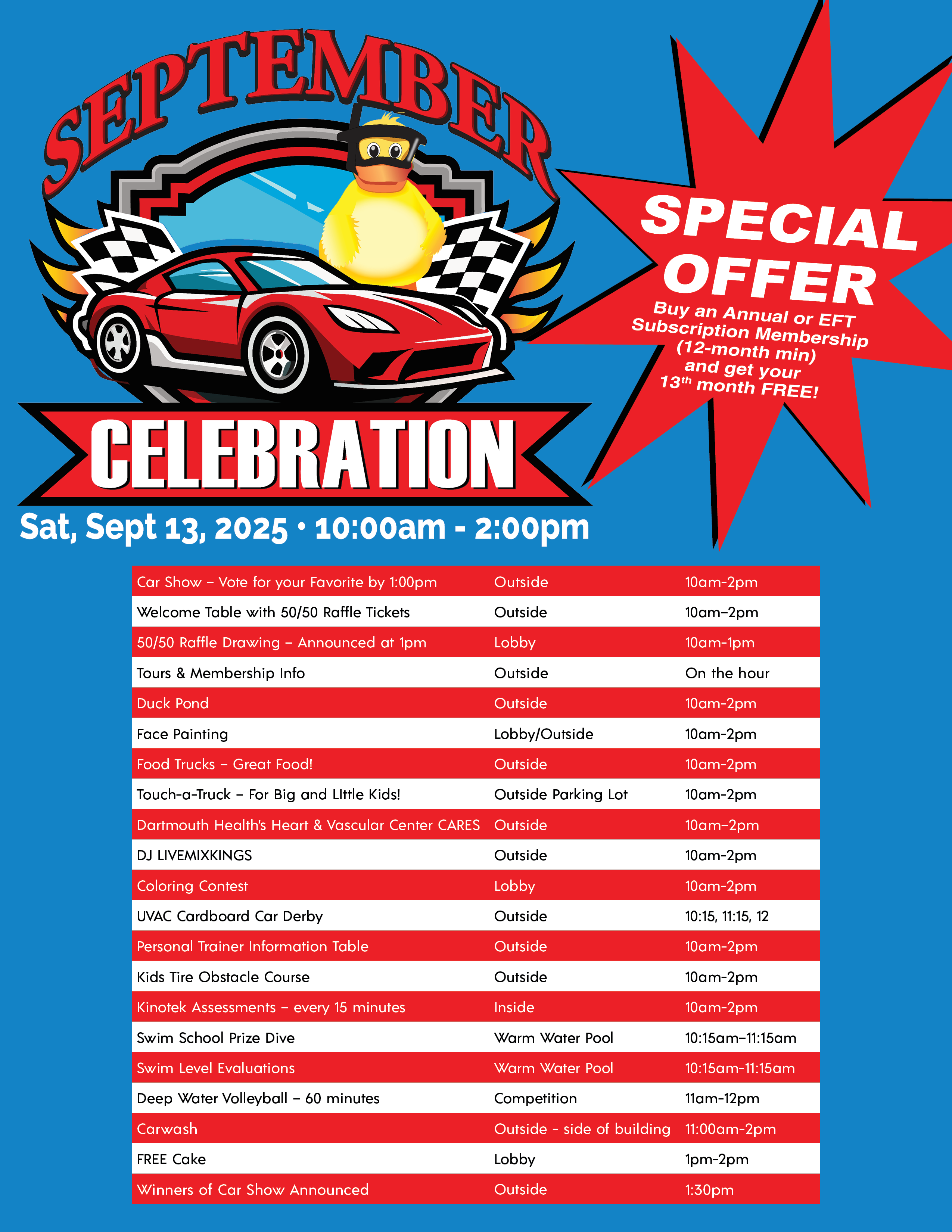 2025 September Celebration Schedule of Events