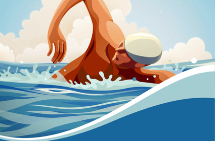 graphic of swimmer in water