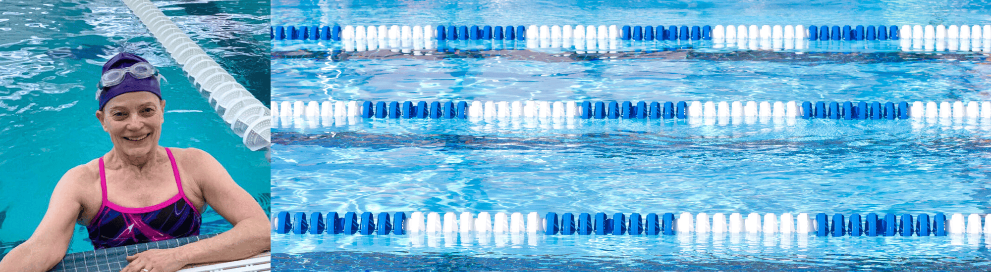 Woman swimming laps in pool at Upper Valley Aquatic Center