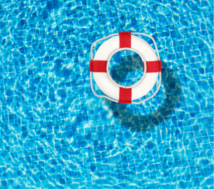 Pool with lifebuoy